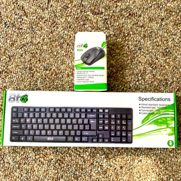NEW 2 BTO Comfortable and Classic Wired USB Black Keyboard 104 Keys and Mouse - Picture 8 of 8
